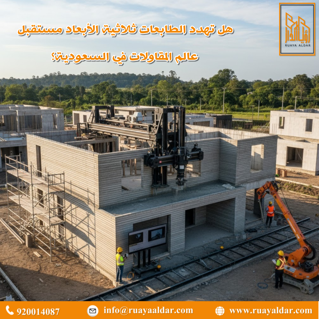 هل تهدد الطابعات ثلاثية الأبعاد مستقبل عالم المقاولات في السعودية؟ 🏗️